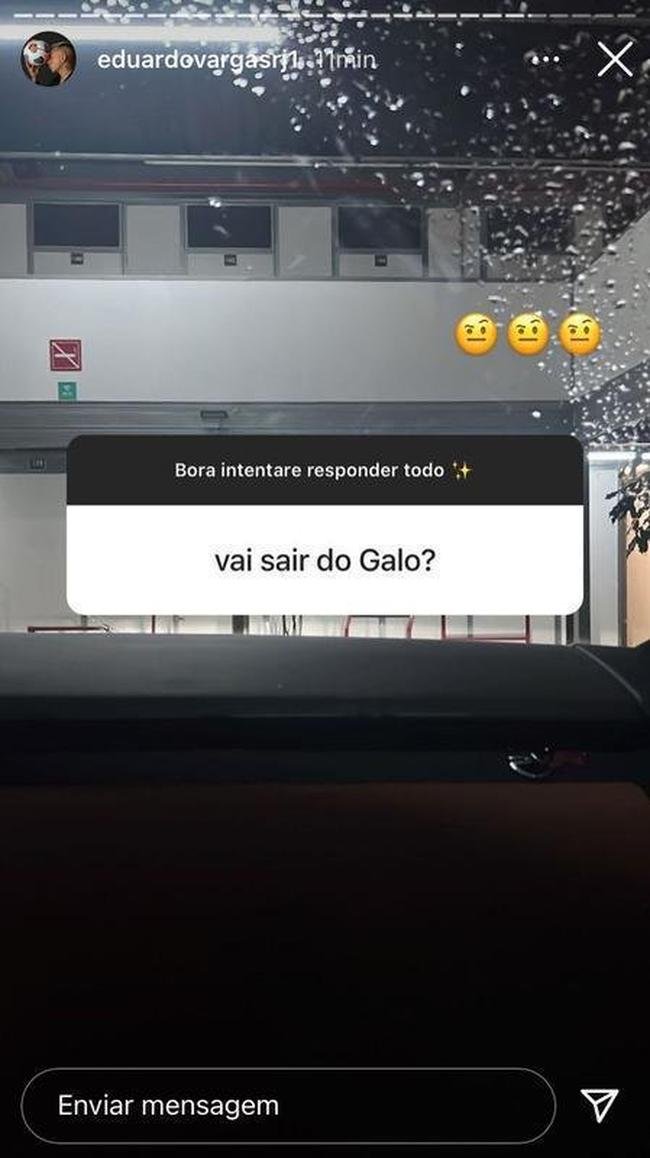 Nos stories do Instagram, Eduardo Vargas respondeu torcedores e falou sobre sua permanncia no Atltico