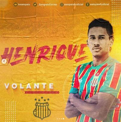 O Sampaio Corra anunciou a contratao do volante Henrique, que pertencia ao Amrica