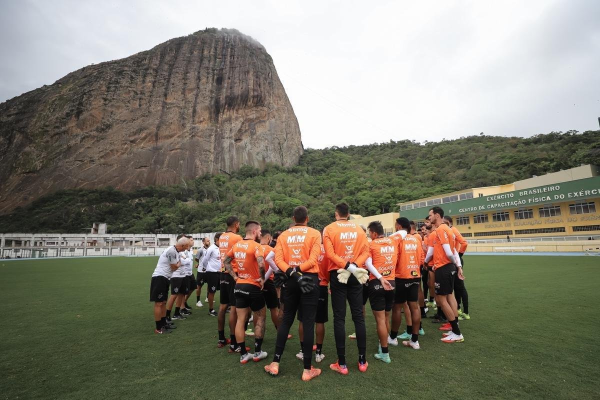 No centro de treinamento do Exrcito, na Urca, no Rio de Janeiro, Atltico realiza ltimo treino antes de encarar o Flamengo pelo Brasileiro