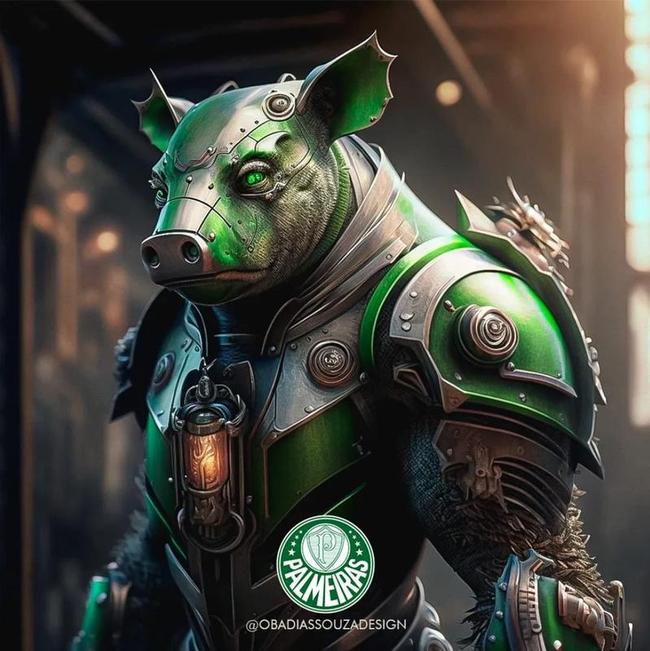 Porco, do Palmeiras, repaginado com IA