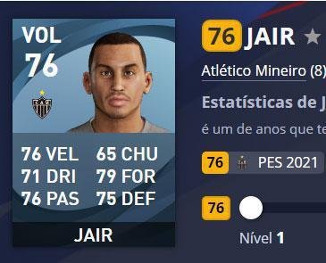 Jair - Atlético - Overall 76