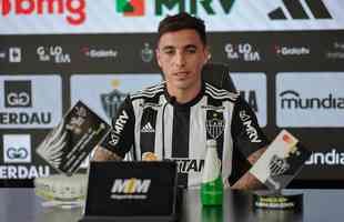 Saravia foi apresentado oficialmente pelo Atltico nesta sexta-feira (17/2), na Cidade do Galo. Lateral-direito argentino tem 29 anos.