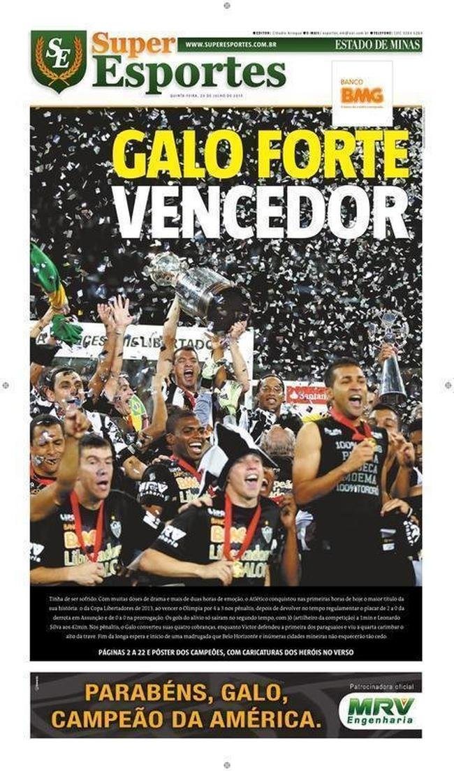 Vit�ria sobre o Olimpia-PAR na final da Libertadores, (24/07), no Mineir�o