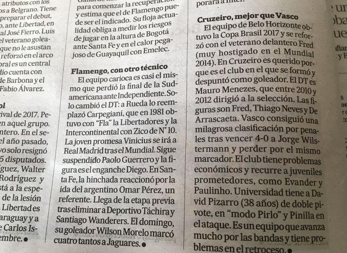 Imprensa argentina registrou estreia de Racing e Cruzeiro