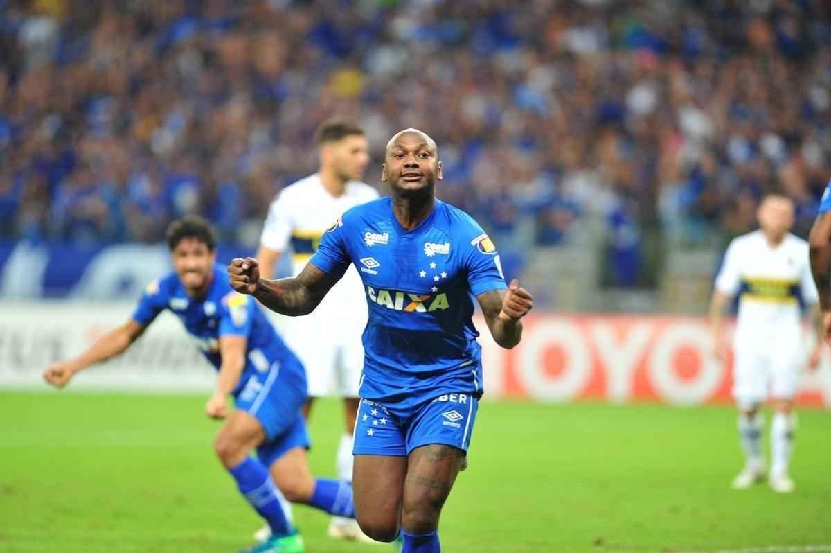 2018 - Copa Libertadores - Cruzeiro foi eliminado nas quartas de final ai ser derrotado pelo Boca Juniors-ARG. Imagem da partida diante dos argentinos, no Mineiro.