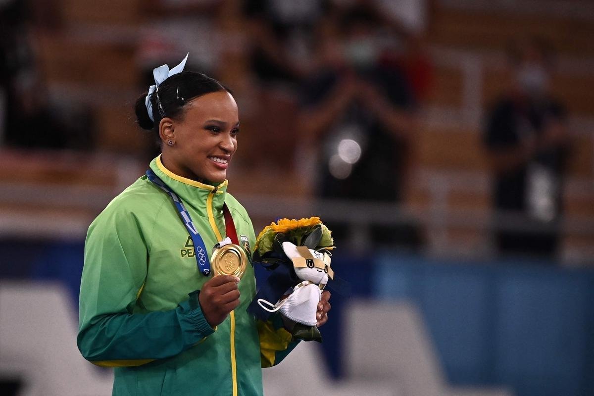 Rebeca Andrade conquistou a medalha de ouro no salto