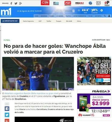 Argentinos destacaram média de gols do atacante cruzeirense