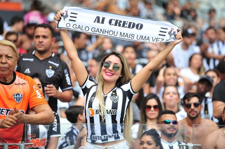 Torcida do Atltico no jogo de ida da final da Copa do Brasil de 2021, contra o Athletico-PR, no Mineiro, em BH