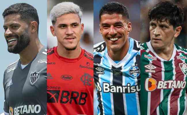 Montagem de fotos de divulgao de Atltico, Flamengo, Grmio e Fluminense