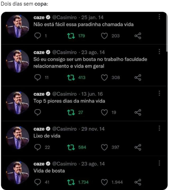 Internet cria memes para brincar com a ausncia de jogos da Copa do Mundo nesta quarta-feira (7/12)