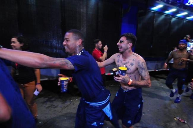 Festa do Cruzeiro na Praa 7 de Setembro, em Belo Horizonte, em comemorao ao acesso  Srie A do Campeonato Brasileiro de 2023