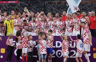 Festa e premiao da Crocia por terceiro lugar na Copa do Mundo