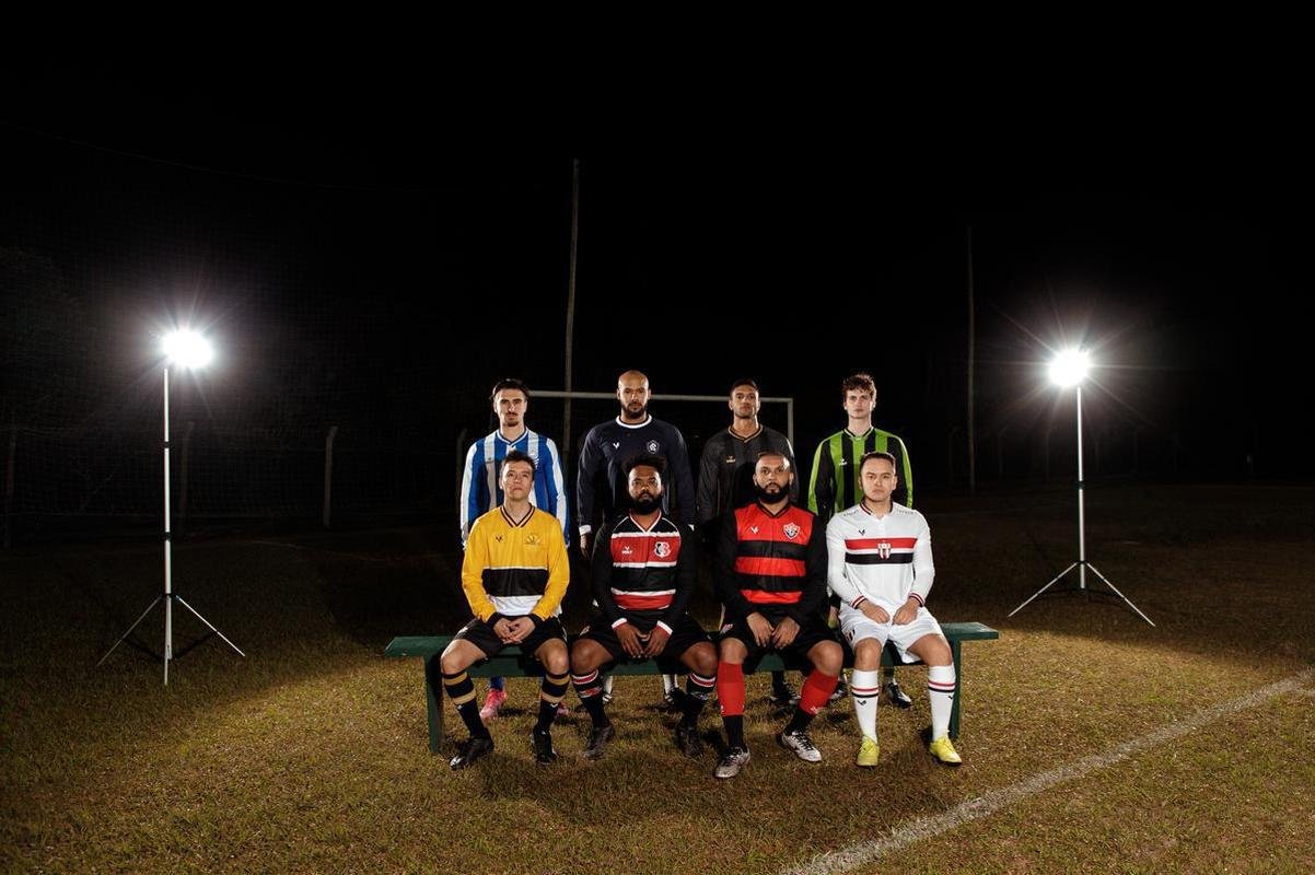 Camisas com mangas longas de Amrica, Botafogo-SP, CSA, Cricima, Figueirense, Remo, Santa Cruz e Vitria