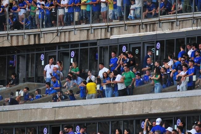 Fotos da torcida do Cruzeiro antes e durante a partida contra o Cricima, neste domingo (4), no Mineiro, pela 28 rodada da Srie B