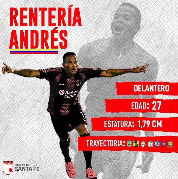 Andrés Rentería, atacante (Independiente Santa Fe, da Colômbia)