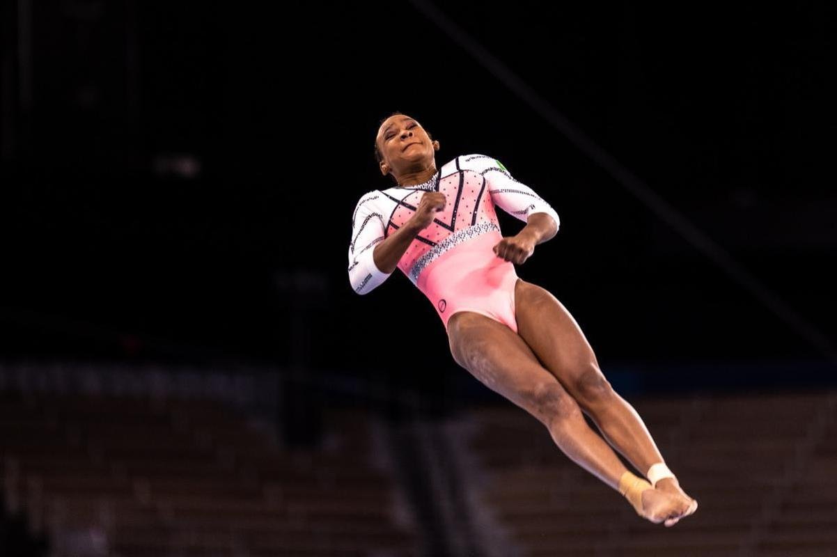 Rebeca Andrade conquistou a medalha de ouro ouro no salto