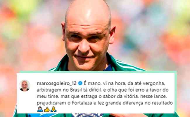 Marcos criticou marcao de pnalti em Rony no jogo de ida das oitavas de final da Copa do Brasil