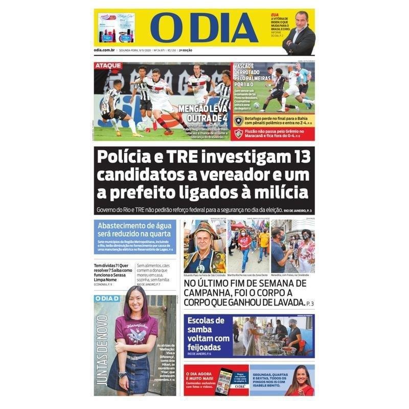 O Dia - 'Mengo leva outra de 4. Defesa falha diante do Galo e Rubro-Negro deixa escapar mais uma vez a chance de assumir a liderana do Brasileiro'