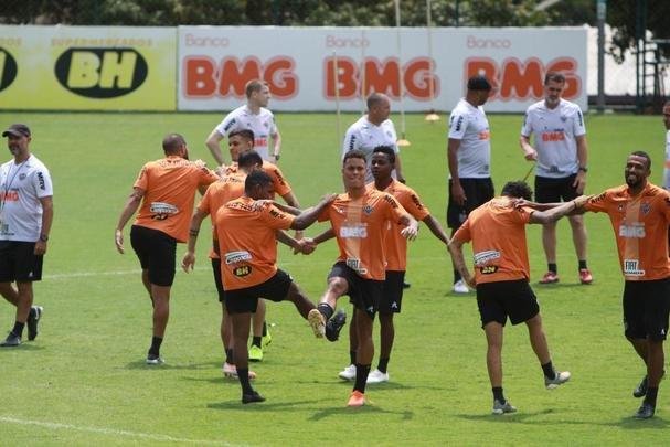 Treino do Atltico em preparao para o jogo de sbado, no Maracan