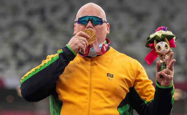 Aessandro Rodrigo da Silva ficou o ouro no lanamento de disco no atletismo dos Jogos Paralmpicos de Tquio 