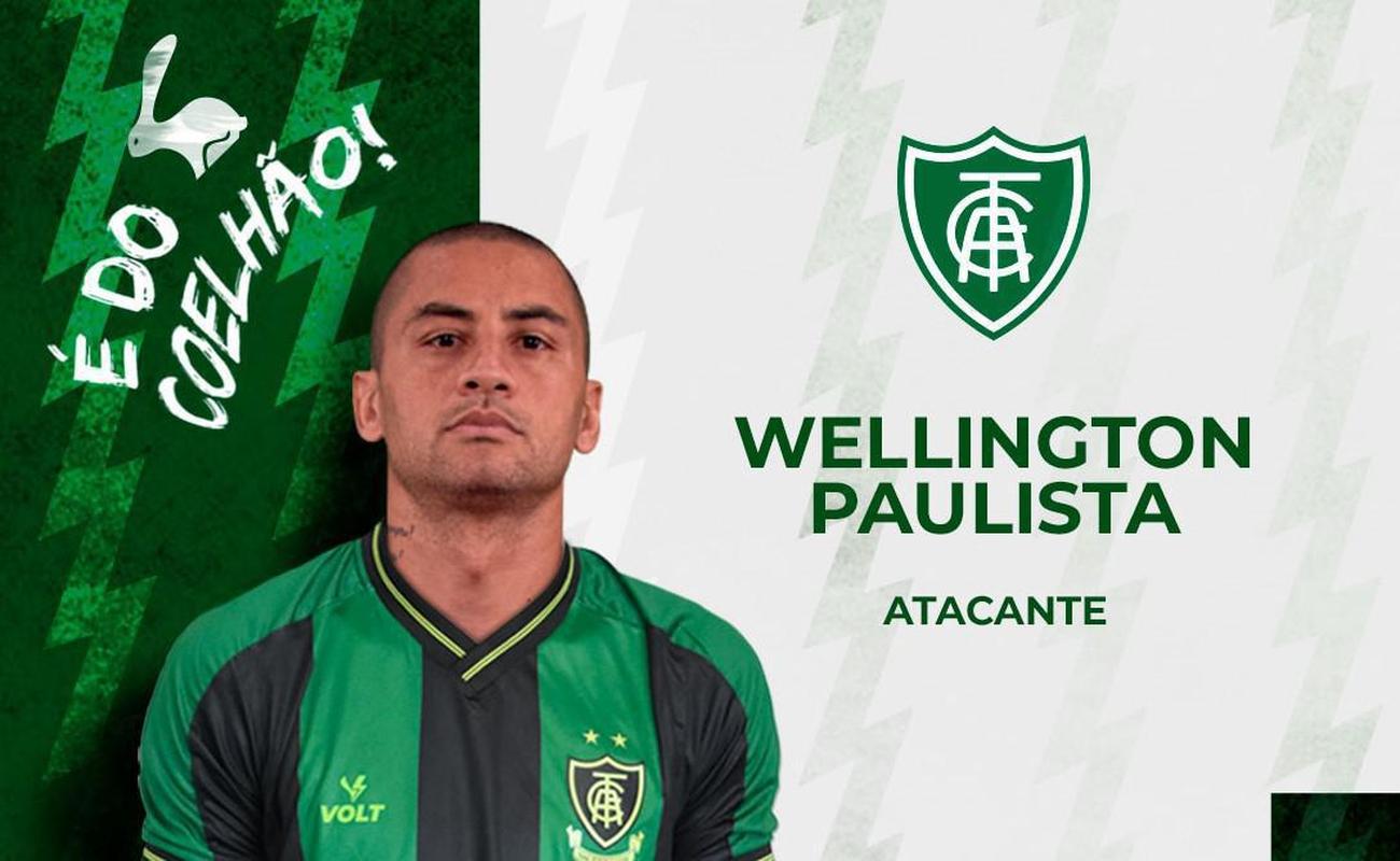 Wellington Paulista chegou ao Amrica em definitivo at o fim de 2022. Ex-Cruzeiro, atacante estava atuando no Fortaleza