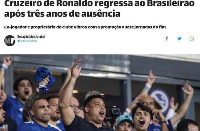 Mais Futebol (Portugal) - Journal recalls that Cruzeiro was