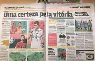 Manchetes dos jornais cariocas destacam o jogo entre Flamengo e Cruzeiro