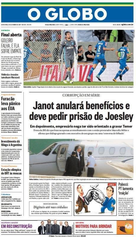 Jornais lamentaram empate no Maracan