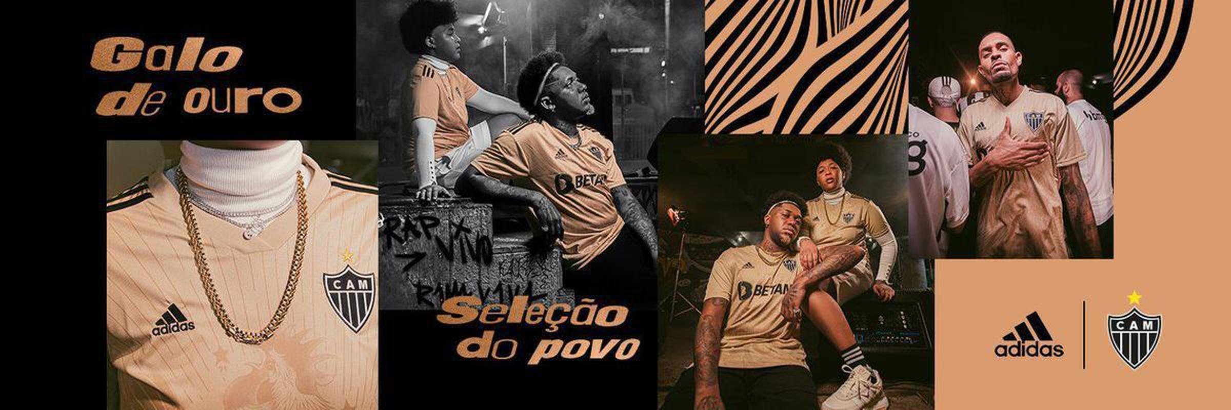 Imagens da camisa dourada do Atltico. Este  o quarto uniforme de jogo lanado pelo Galo em parceria com a Adidas na temporada 2022
