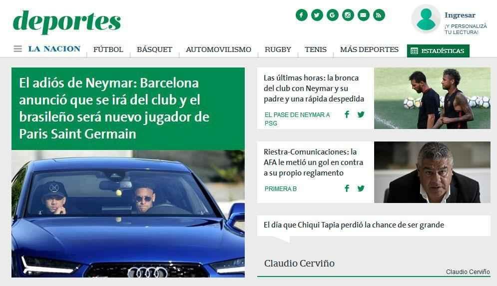 La Nacion: o adeus de Neymar
