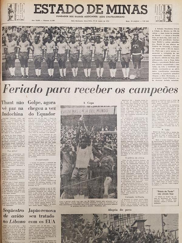 Seleo Brasileira, que perdeu para o Atltico no Mineiro em 1969, viria a ser campe do mundo em 1970, no Mxico.