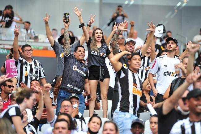 Torcida do Atltico no jogo de ida da final da Copa do Brasil de 2021, contra o Athletico-PR, no Mineiro, em BH