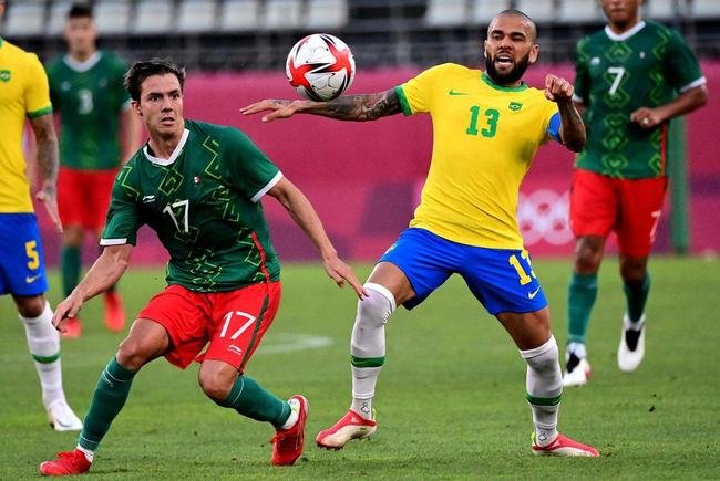 Fotos da vit�ria do Brasil sobre o M�xico, na semifinal do futebol masculino