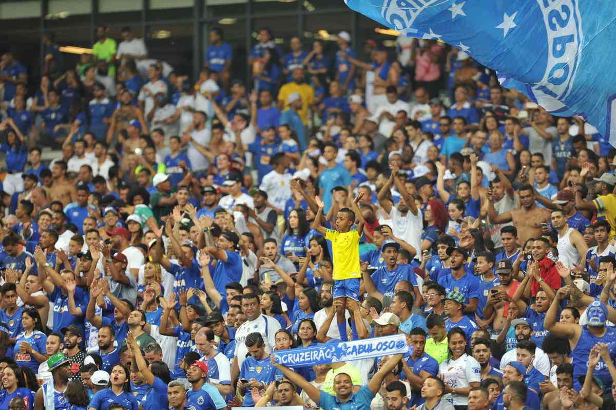 Imagens da torcida do Cruzeiro no jogo diante do Bahia, no Mineiro