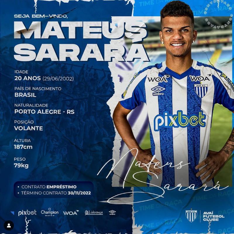 Ava contratou o volante Mateus Sarar