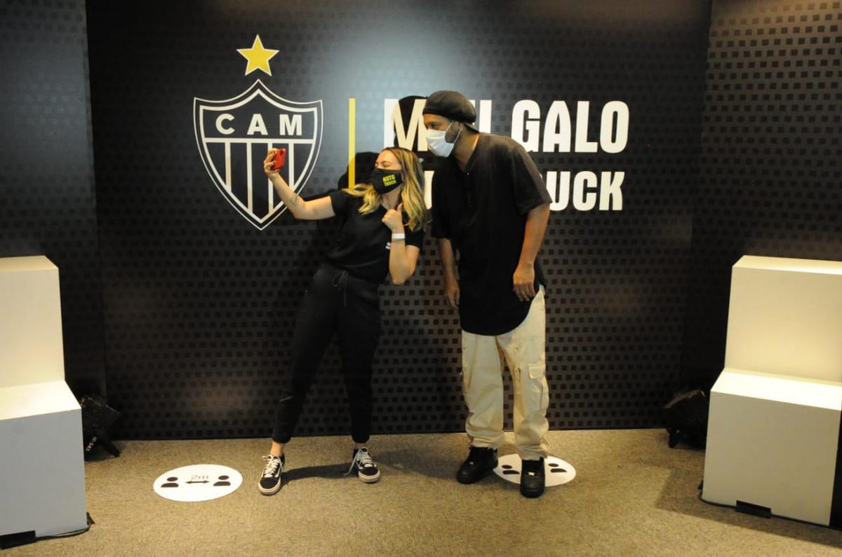 Ronaldinho Gacho durante evento de um patrocinador do Atltico no Mineiro, em Belo Horizonte. Ex-jogador, de 40 anos, tirou fotos com clientes, funcionrios e se encontrou com o ssia Jos Robson Batista de Oliveira 