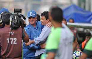 Adilson Batista e Luiz Felipe Scolari se enfrentaram pela quarta vez na histria, como tcnicos, e viram Amrica e Palmeiras empatar por 0 a 0, no Independncia. Veja as reaes dos dois comandantes