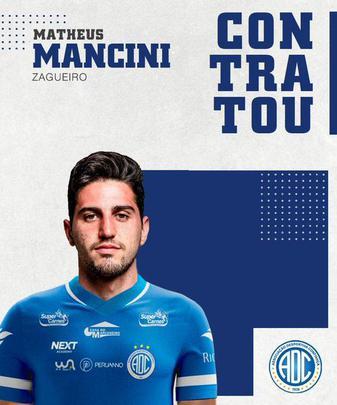 O Confiana anunciou a contratao do zagueiro Matheus Mancini, que pertence ao Atltico