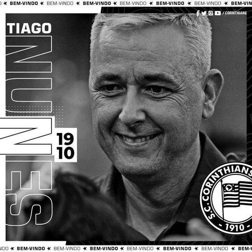O Corinthians anunciou a contratao do tcnico Tiago Nunes, que estava no Athletico-PR