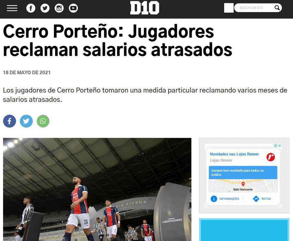 D10 - Site diz que jogadores esto com vrios meses de salrios atrasados