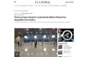 El Litoral repercutiu o protesto de torcedores atleticanos antes do embarque para a Argentina