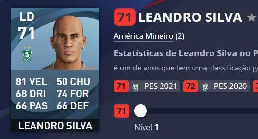 Leandro Silva - América (apenas no mundo virtual) - Overall 71