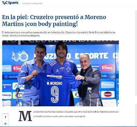 O jornal argentino 'TyC Sports' descreveu a ao do atacante como 'body painting'