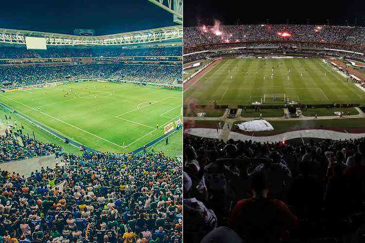 Allianz Parque: Cesar Greco / Agncia Palmeiras; Morumbi: AFP