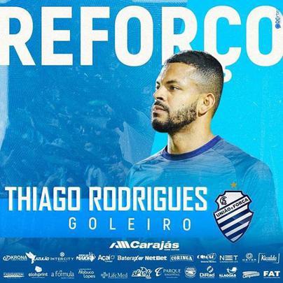 O CSA anunciou a contratao do goleiro Thiago Rodrigues, que estava no Paran