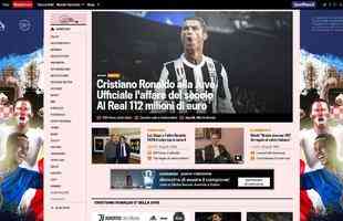 Gazzetta Dello Sport (Itlia) - Cristiano Ronaldo na Juve  oficial. A contratao do sculo vem do Real por 112 milhes de euros