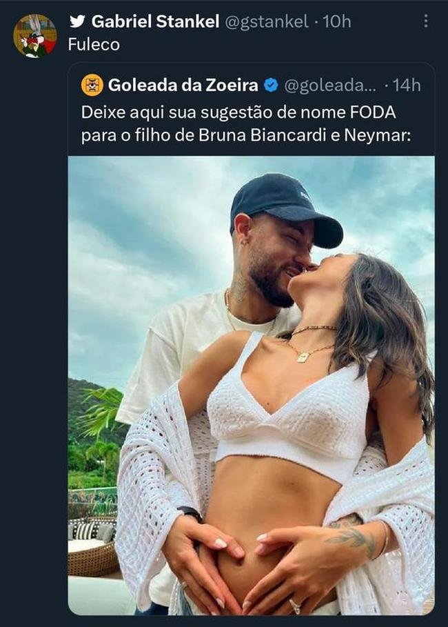 Internautas sugeriram nomes para o beb de Neymar e Bruna Biancardi 