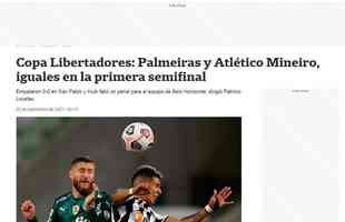 La Nacin, da Argentina: 'Palmeiras e Atltico, iguais na primeira semifinal'
