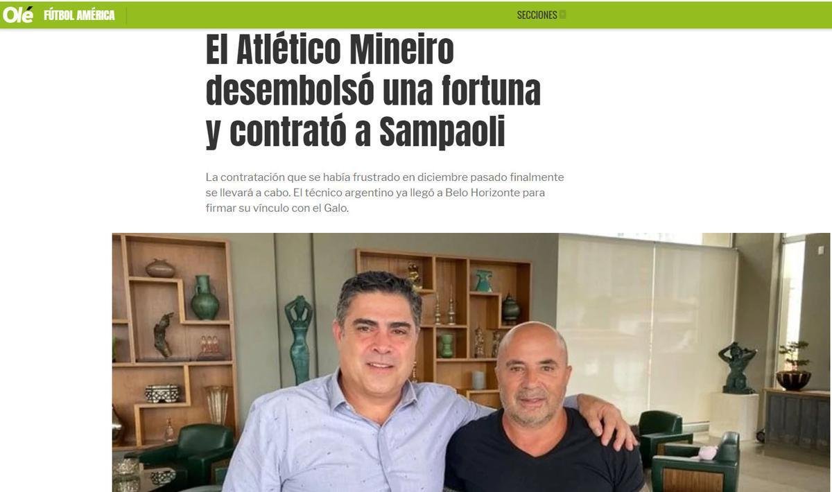 Ol - Atltico desembolsou uma fortuna e contratou Jorge Sampaoli