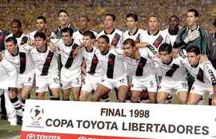 5º Vasco - Entre 1998 e 2001, o Vasco ficou dez partidas seguidas sem perder longe de casa na Libertadores. Foram cinco vitórias e cinco empates, em sequência que incluiu o título de 1998, o único da equipe no torneio.